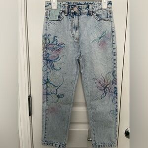 Next Light Blue Jeans with Artistic Butterfly Design